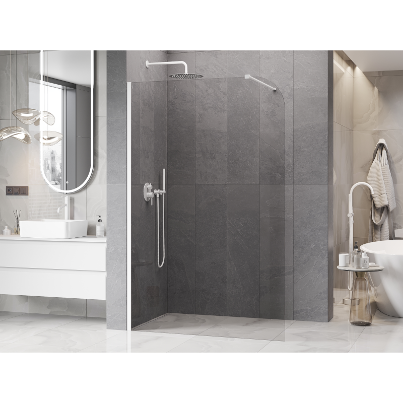 Mexen Kioto-P Walk-in zuhanyfal 70 x 200 cm, átlátszó 8 mm, fehér - 800-070-101-20-00-P