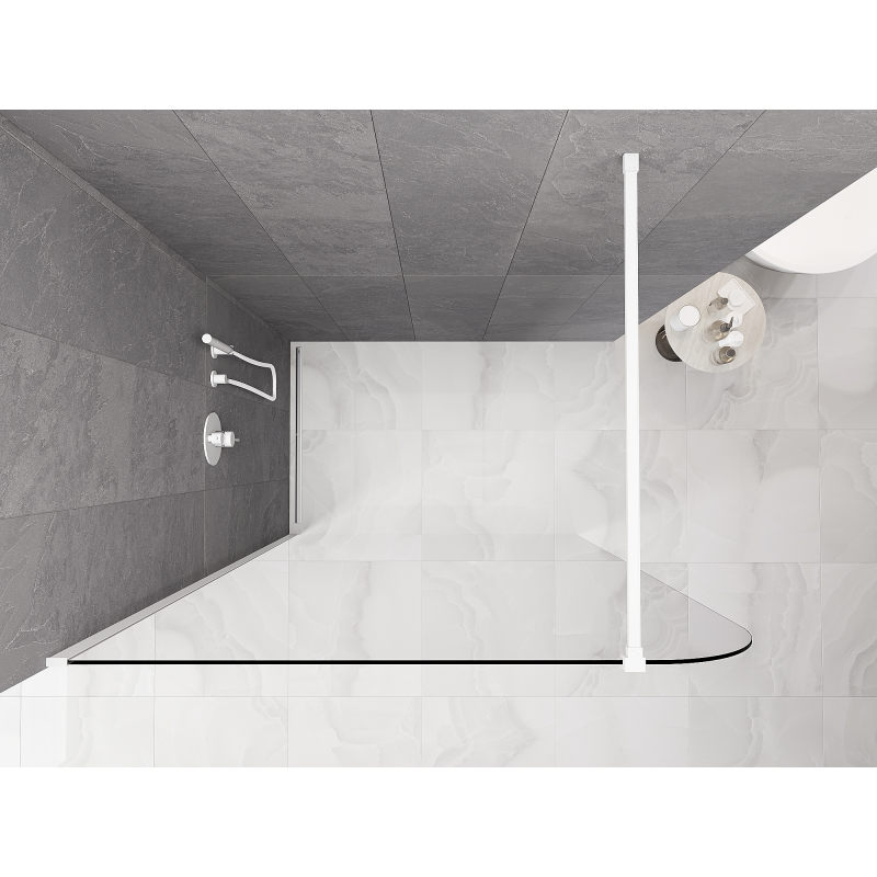 Mexen Kioto-P Walk-in zuhanyfal 90 x 200 cm, átlátszó 8 mm, fehér - 800-090-101-20-00-P