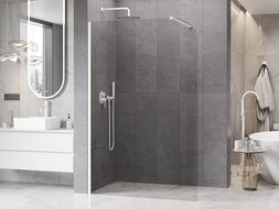 Mexen Kioto-P Walk-in zuhanyfal 100 x 200 cm, áttetsző 8 mm, fehér - 800-100-101-20-00-P