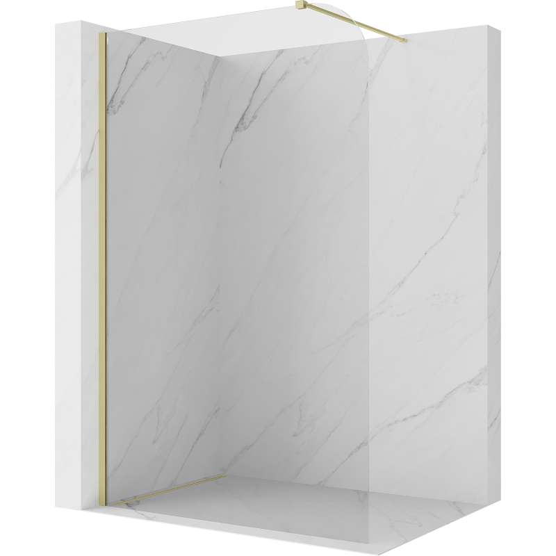 Mexen Kioto-P Perete de duș Walk-in 100 x 200 cm, transparent 8 mm, auriu periat - 800-100-101-55-00-P