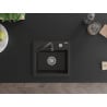 Mexen Milo Chiuvetă de granit cu 1 compartiment și baterie de bucătărie Telma, Neagră/Aurie - 6505-75-670200-70