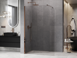 Mexen Kioto-P panou de duș Walk-in 140 x 200 cm, transparent 8 mm, aur roz - 800-140-101-60-00-P