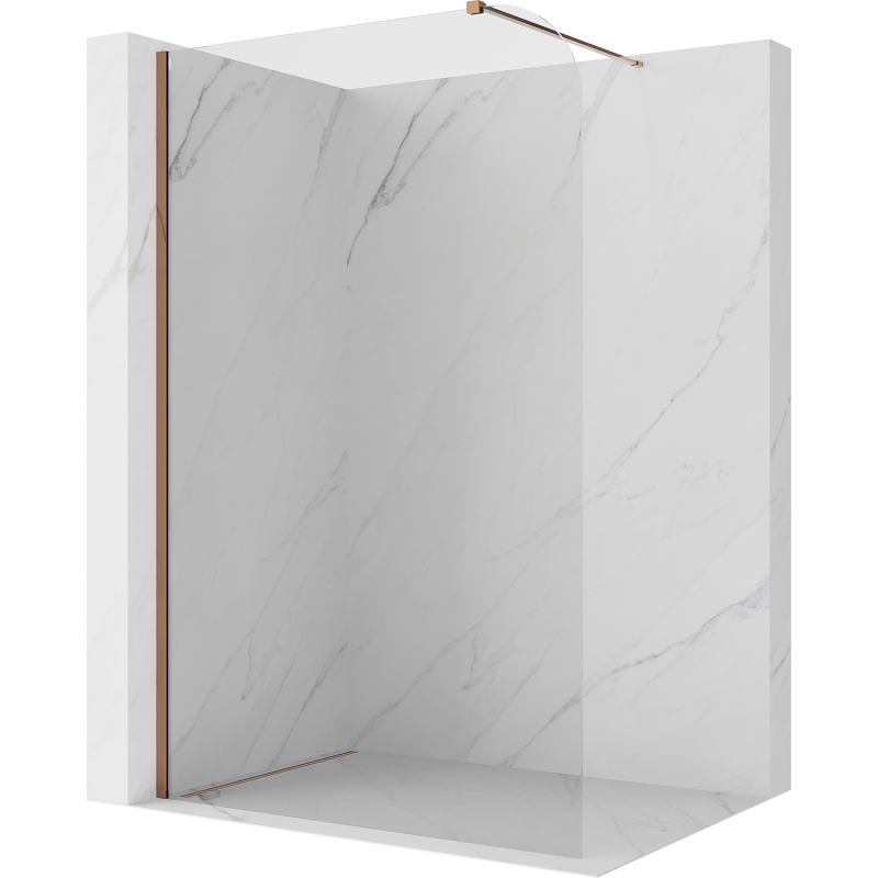 Mexen Kioto-P Walk-in zuhanyfal 140 x 200 cm, átlátszó 8 mm, rózsaarany - 800-140-101-60-00-P