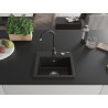 Mexen Milo chiuvetă de bucătărie din granit cu 1 cuvă și baterie Telma, negru/auriu - 6505-75-670200-70