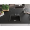 Mexen Milo chiuvetă de granit cu 1 compartiment cu baterie de bucătărie Telma, negru/auriu - 6505-75-670200-70