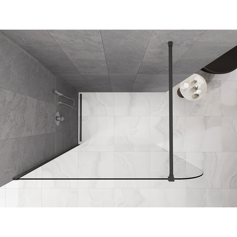 Mexen Kioto-P Walk-in zuhanyfal 100 x 200 cm, átlátszó 8 mm, gun gray kefe hatású - 800-100-101-66-00-P