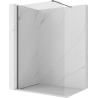 Mexen Kioto-P Walk-in zuhanyfal 140 x 200 cm, átlátszó 8 mm, sötétszürke kefés - 800-140-101-66-00-P