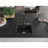 Mexen Milo chiuvetă de granit cu 1 compartiment cu baterie de bucătărie Telma, negru - 6505-77-670200-70