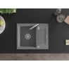 Mexen Enzo chiuvetă de granit cu un compartiment, cu picurător și  baterie de bucătărie Telma, Gri - 6506-71-670200-00