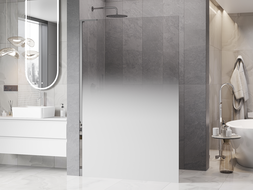 Mexen Kioto L Walk-in zuhanyfal 100 x 200 cm, fehér ombre 8 mm, króm - 800-100-103-01-86