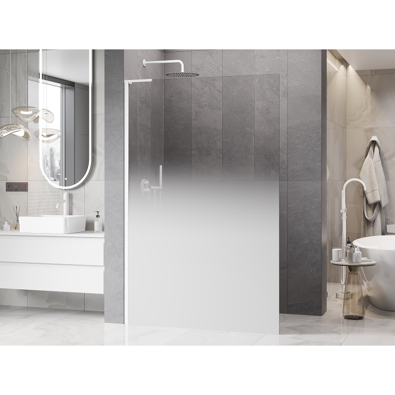 Mexen Kioto L Walk-in zuhanyfal 80 x 200 cm, fehér ombre 8 mm, fehér - 800-080-103-20-86