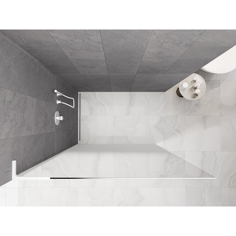 Mexen Kioto L Walk-in zuhanyfal 80 x 200 cm, fehér ombre 8 mm, fehér - 800-080-103-20-86