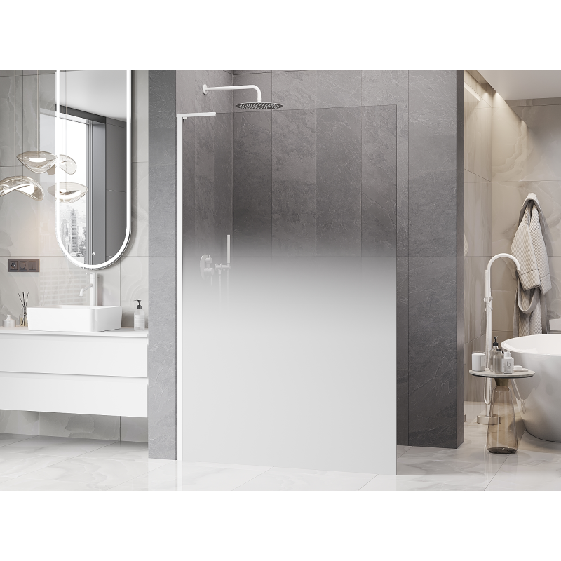 Mexen Kioto L Walk-in zuhanyfal 90 x 200 cm, ombre fehér 8 mm, fehér - 800-090-103-20-86