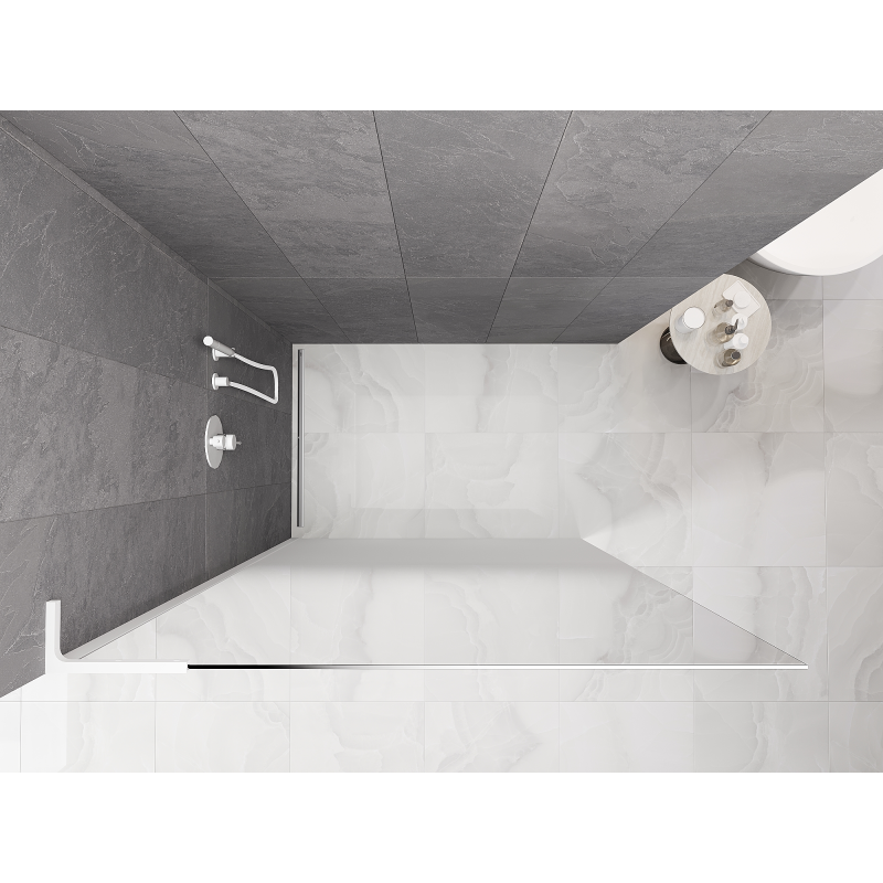 Mexen Kioto L Walk-in Zuhanyfal 110 x 200 cm, fehér ombre 8 mm, fehér - 800-110-103-20-86