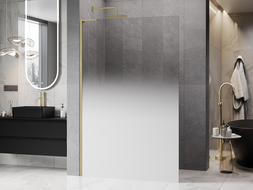 Mexen Kioto L walk-in zuhanyfal 80 x 200 cm, fehér ombre 8 mm, arany szálcsiszolt - 800-080-103-55-86