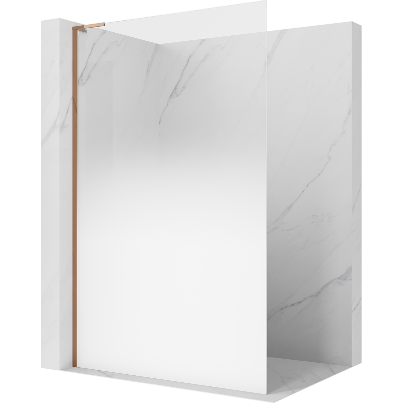 Mexen Kioto L perete duş Walk-in 90 x 200 cm, ombre alb 8 mm, aur roz - 800-090-103-60-86