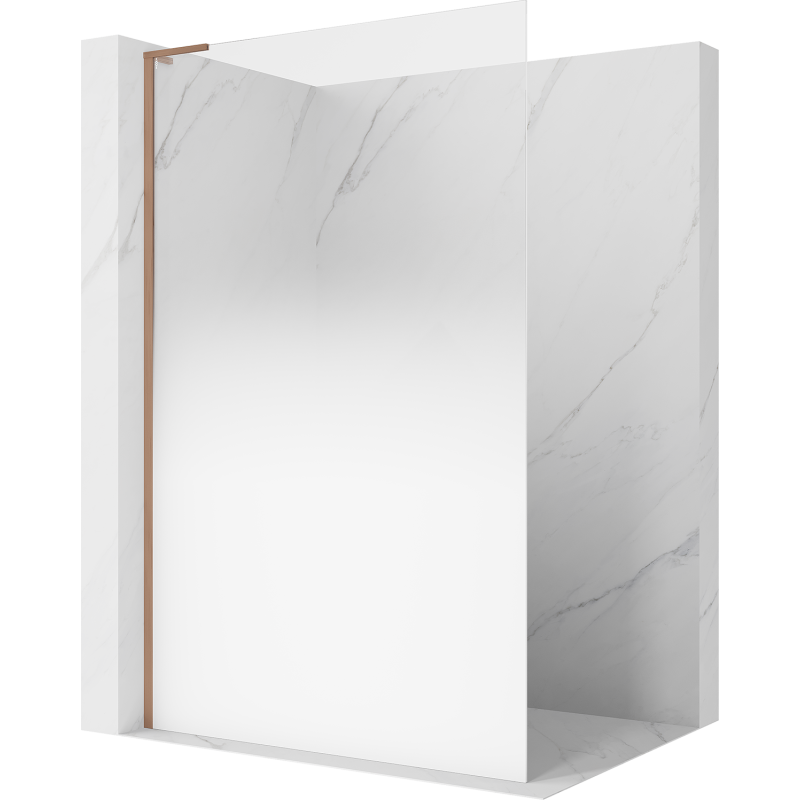 Mexen Kioto L 100 x 200 cm-es Walk-in zuhanyfal, fehér ombre 8 mm, szálcsiszolt réz - 800-100-103-65-86