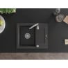 Mexen Enzo chiuvetă de granit cu o singură cuvă cu picurător și baterie de bucătărie Telma, negru cu stropi - 6506-76-670200-00