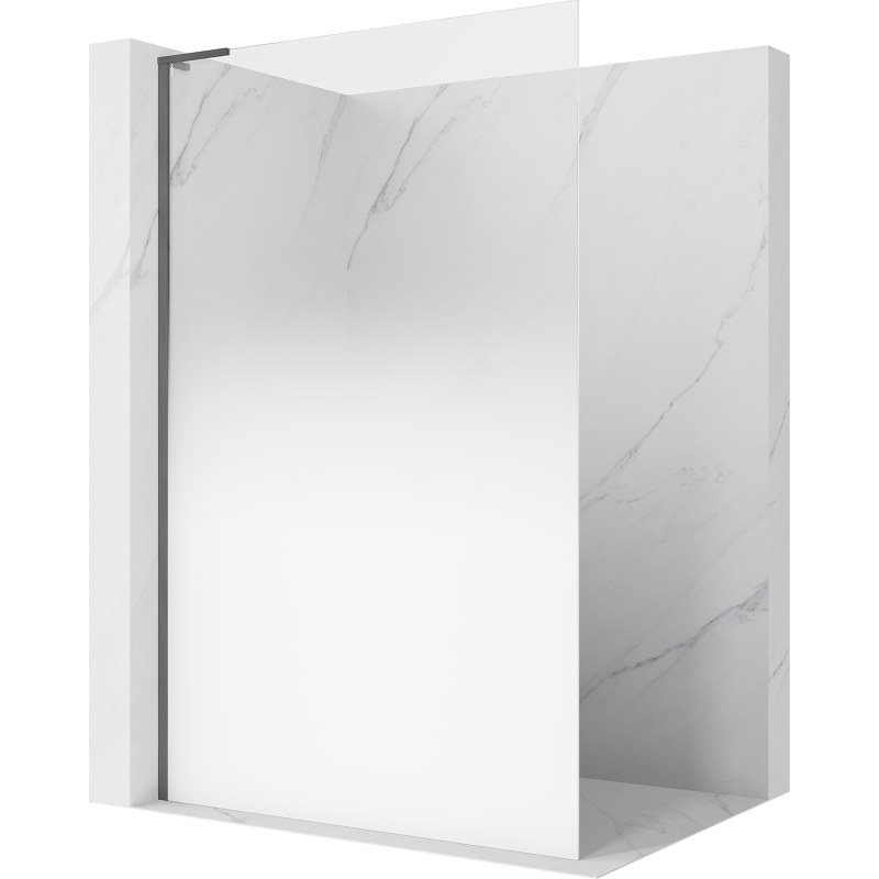 Mexen Kioto L perete duș Walk-in 80 x 200 cm, ombre albă 8 mm, gri armă periat - 800-080-103-66-86