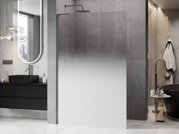 Mexen Kioto L Walk-in zuhanyfal 100 x 200 cm, fehér ombre 8 mm, gun metal - 800-100-103-95-86