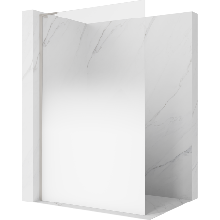 Mexen Kioto L Walk-in zuhanyfal 110 x 200 cm, fehér ombre 8 mm, kefélt nikkel - 800-110-103-97-86
