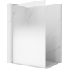 Mexen Kioto L Walk-in zuhanyfal 120 x 200 cm, fehér ombre 8 mm, kefélt nikkel - 800-120-103-97-86