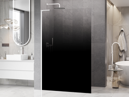 Mexen Kioto L Walk-in zuhanyfal 80 x 200 cm, ombre fekete 8 mm, fehér - 800-080-103-20-76