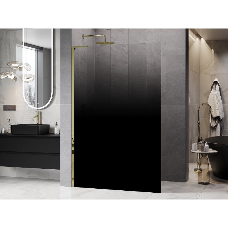 Mexen Kioto L Paravan de duș Walk-in 90 x 200 cm, ombre negru 8 mm, auriu - 800-090-103-50-76