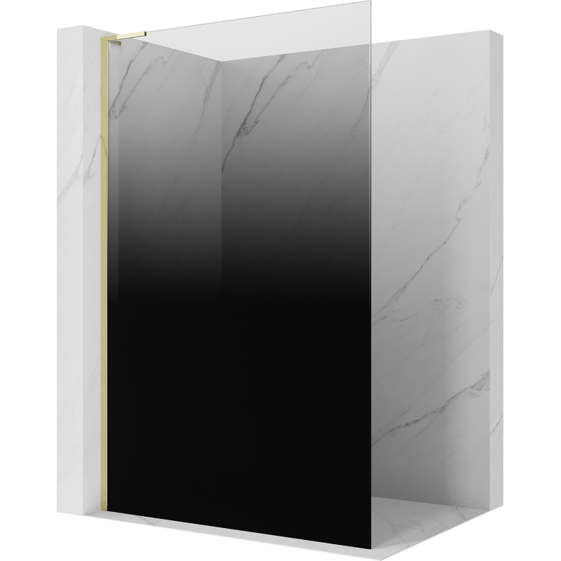 Mexen Kioto L Walk-in zuhanyfal 100 x 200 cm, fekete ombre 8 mm, arany - 800-100-103-50-76