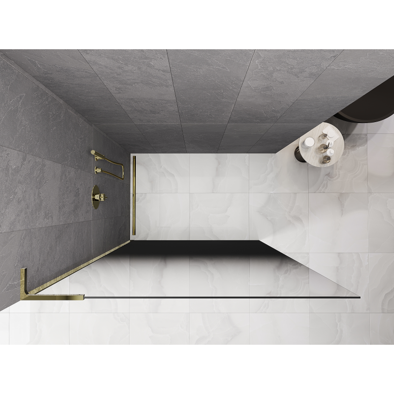 Mexen Kioto L Walk-in zuhanyfal 110 x 200 cm, ombre fekete 8 mm, arany - 800-110-103-50-76