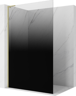 Mexen Kioto L Walk-in zuhanyfal 80 x 200 cm, fekete ombre 8 mm, arany szálcsiszolt - 800-080-103-55-76