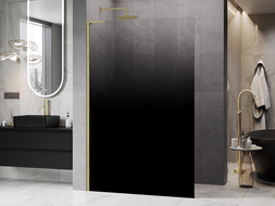 Mexen Kioto L perete de duș Walk-in 90 x 200 cm, ombre negru 8 mm, auriu periat - 800-090-103-55-76
