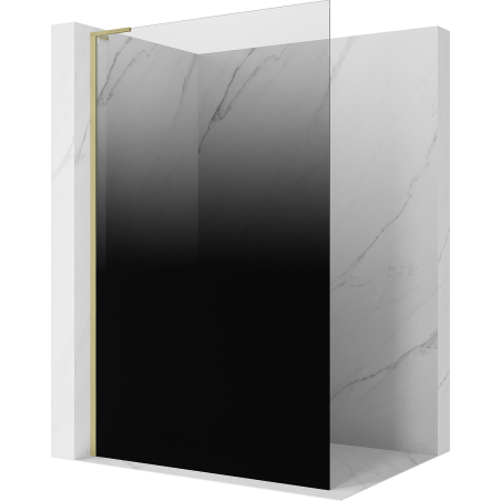 Mexen Kioto L Walk-in zuhanyfal 90 x 200 cm, fekete ombre 8 mm, arany szálcsiszolt - 800-090-103-55-76