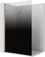 Mexen Kioto L Walk-in zuhanyfal 100 x 200 cm, fekete ombre 8 mm, rózsaarany - 800-100-103-60-76