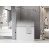 Mexen Kioto+ zuhanyfal polccal Walk-in 80 x 200 cm, ombre fehér 8 mm, króm - 800-080-121-01-86
