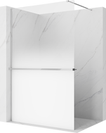 Mexen Kioto+ zuhanyfal polccal Walk-in 80 x 200 cm, ombre fehér 8 mm, króm - 800-080-121-01-86