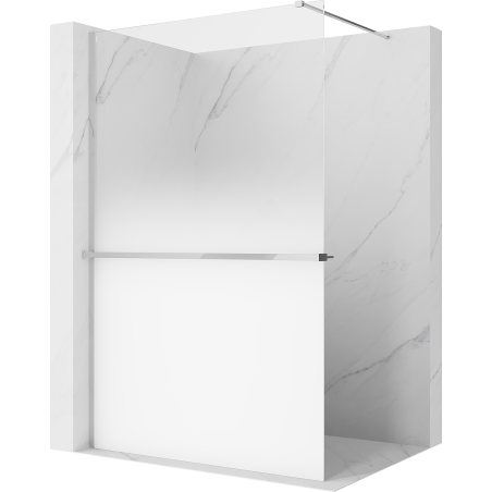 Mexen Kioto+ zuhanyfal polccal Walk-in 150 x 200 cm, ombre fehér 8 mm, króm - 800-150-121-01-86