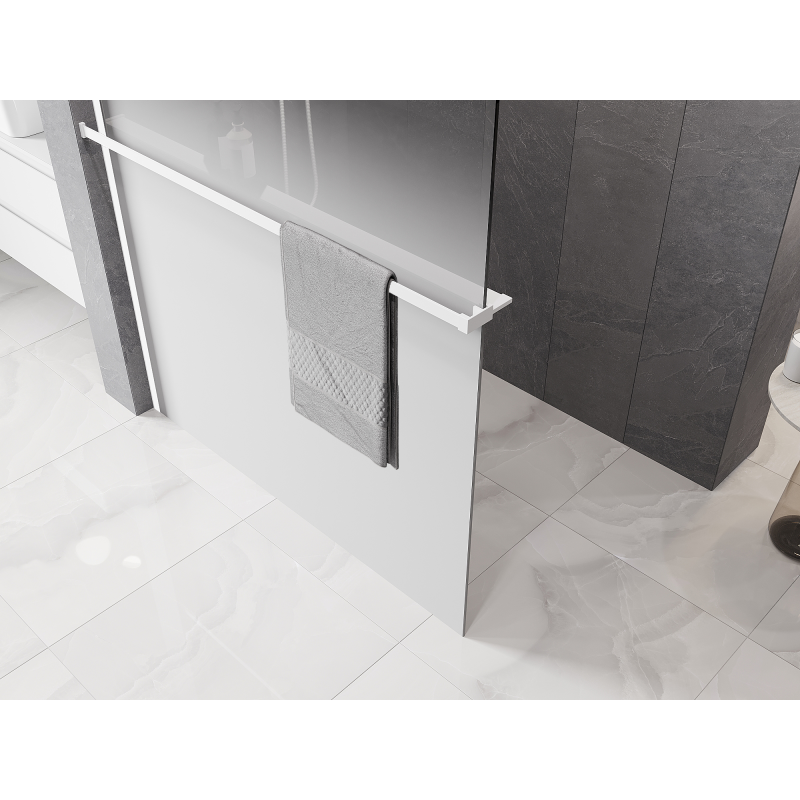 Mexen Kioto+ zuhanyfal polccal Walk-in 70 x 200 cm, ombre fehér 8 mm, fehér - 800-070-121-20-86