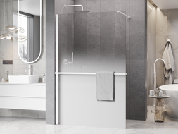 Mexen Kioto+ zuhanyfal polccal Walk-in 80 x 200 cm, ombre fehér 8 mm, fehér - 800-080-121-20-86