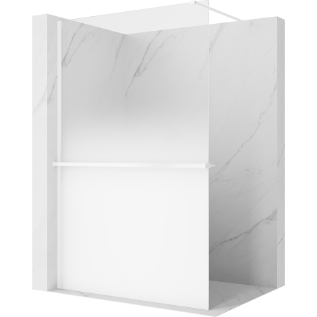 Mexen Kioto+ zuhanyfal polccal Walk-in 90 x 200 cm, fehér ombre 8 mm, fehér - 800-090-121-20-86