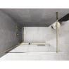Mexen Kioto+ Zuhanyfal polccal Walk-in 90 x 200 cm, fehér ombre 8 mm, arany - 800-090-121-50-86
