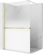 Mexen Kioto+ zuhanyfal polccal Walk-in 120 x 200 cm, fehér ombre 8 mm, arany - 800-120-121-50-86