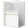 Mexen Kioto+ Zuhanyfal polccal Walk-in 130 x 200 cm, ombre fehér 8 mm, arany - 800-130-121-50-86