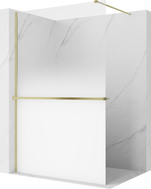 Mexen Kioto+ Zuhanyfal polccal Walk-in 80 x 200 cm, fehér ombre, 8 mm, arany szálcsiszolt - 800-080-121-55-86