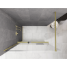 Mexen Kioto+ Zuhanyfal polccal Walk-in 100 x 200 cm, fehér ombre 8 mm, matt arany - 800-100-121-55-86