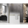 Mexen Kioto+ perete de duș cu raft Walk-in 150 x 200 cm, ombre albă 8 mm, auriu periat - 800-150-121-55-86