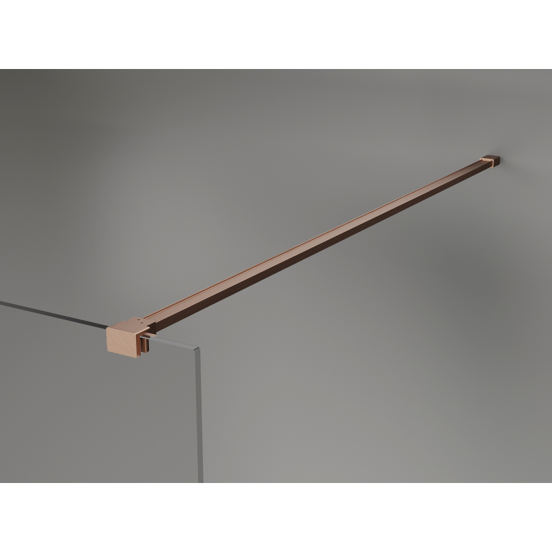 Mexen Kioto+ perete de duș cu raft Walk-in 90 x 200 cm, ombre albă 8 mm, cupru periat - 800-090-121-65-86