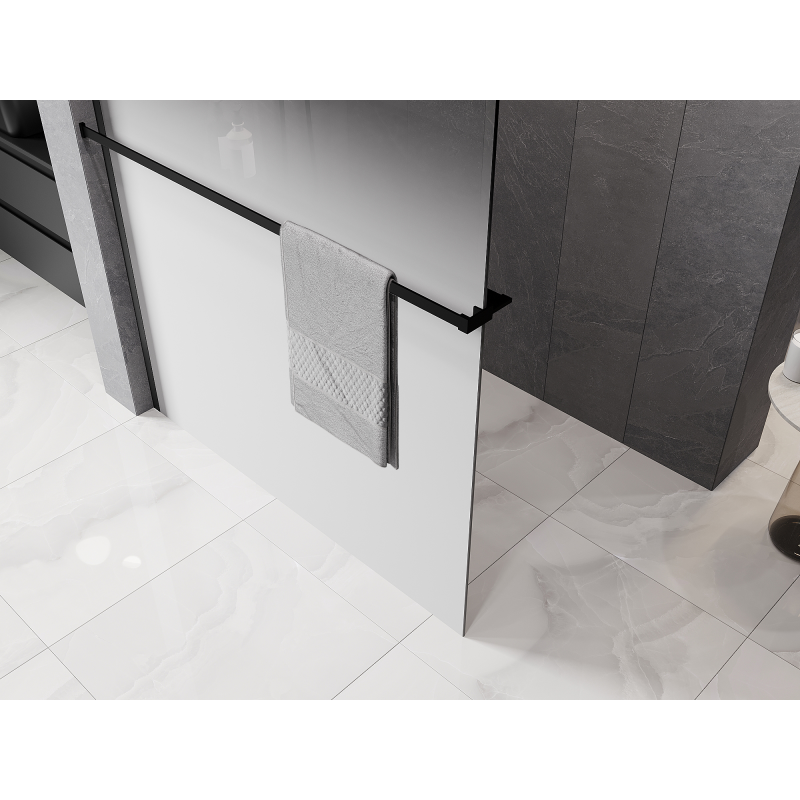 Mexen Kioto+ zuhanyfal polccal Walk-in 70 x 200 cm, ombre fehér 8 mm, fekete - 800-070-121-70-86