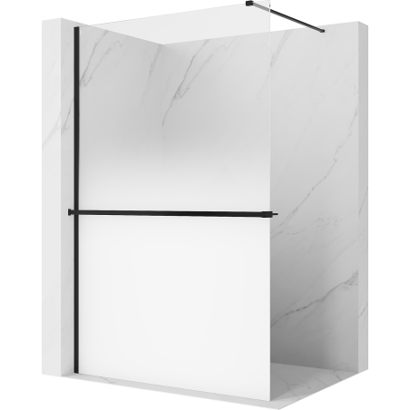 Mexen Kioto+ zuhanyfal polccal Walk-in 100 x 200 cm, ombre fehér 8 mm, fekete - 800-100-121-70-86