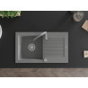 Mexen Pablo Chiuvetă granitică cu 1 compartiment și picurător și baterie de bucătărie Telma, gri - 6510-71-670200-71